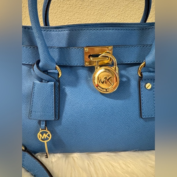 Michael Kors Heritage Blue Hamilton Satchel - Picture 4 of 16